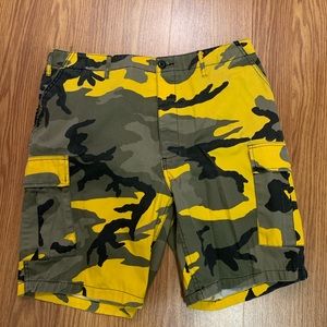 Yellow camo shorts
